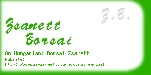 zsanett borsai business card